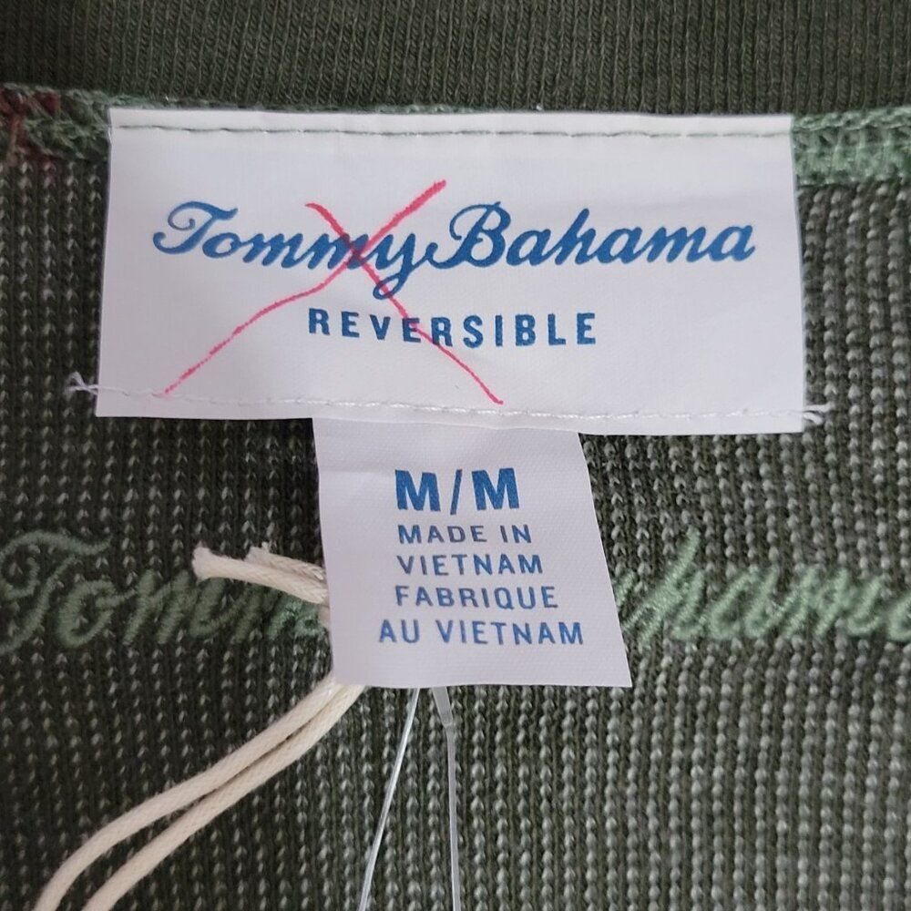 Tommy Bahama Flip Coast 1/2 Zip Sweatshirt Men Medium Pullover Reversible Green - Picture 14 of 15